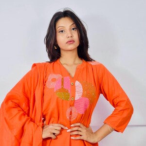 Indian Women Cotton Fabric Dress Kurti with Pant