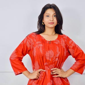 Indian Women Cotton Fabric Dress Kurti with Pant