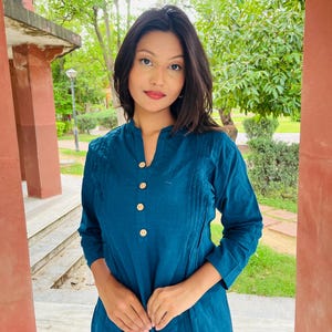 Indian Women Cotton Fabric Dress embroidery Kurti with Pant