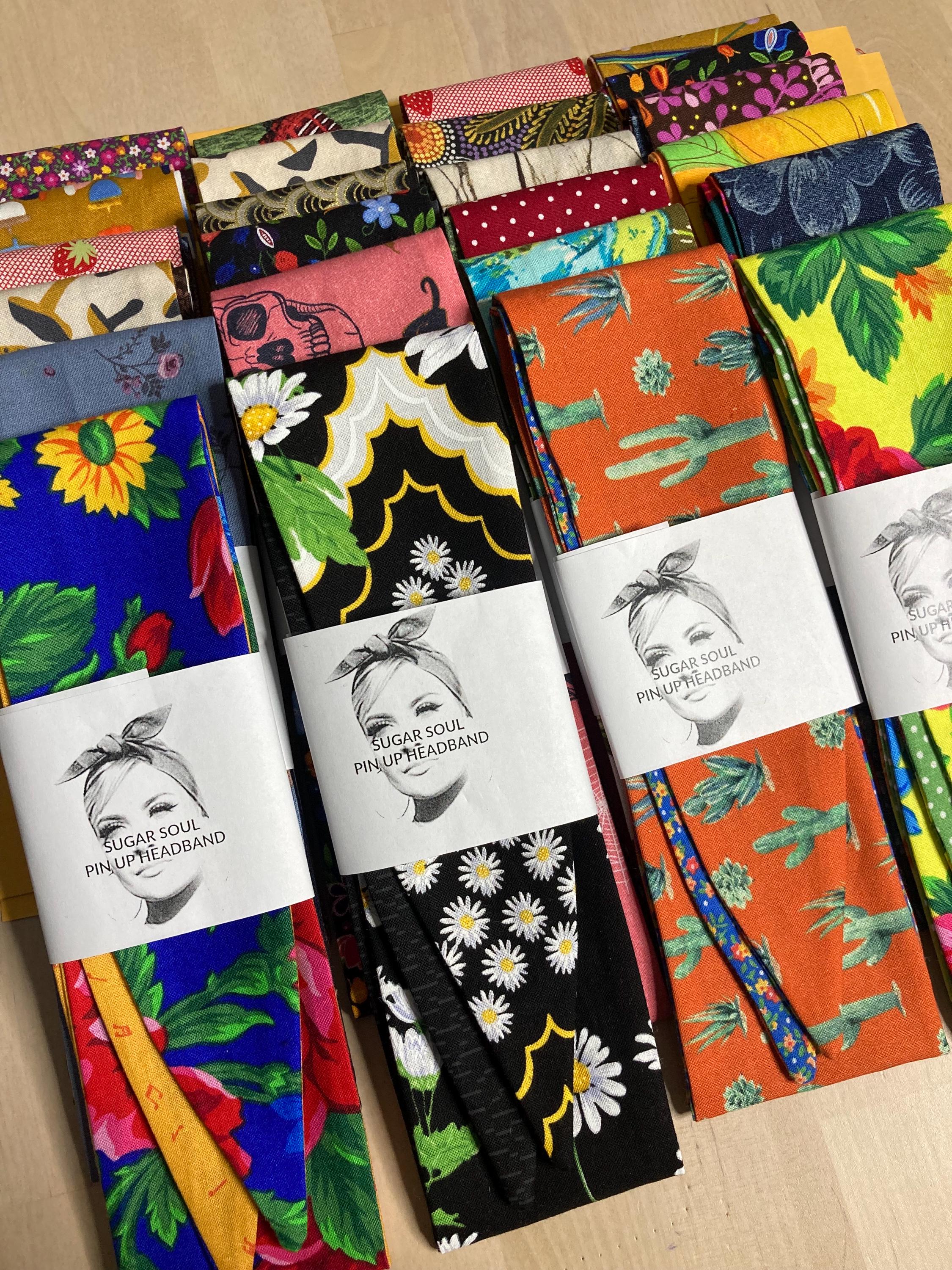 Mix Set of Three Cotton Pin Up Style Headband Retro Rockabilly Hair Scarf Hair Tie Reversible Floral Hairband Rosie Wrap Mystery Bundle!