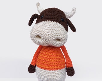 Amigurumi crochet bull pattern - Ringo the Bull - PDF, DIY download, tutorial, softie, plush, stuffed toy