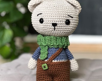 Gehaakte beer, Amigurumi teddybeer speelgoed, gevulde beer, handgemaakte pop