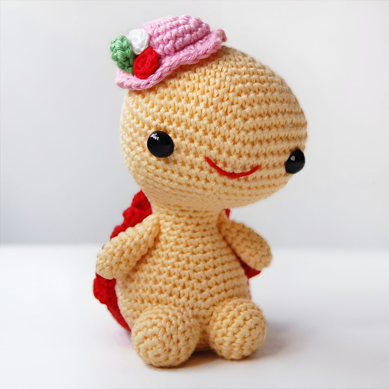Amigurumi crochet turtle pattern, PDF, DIY tutorial, softie, plush, stuffed tow Miss Turtle image 2