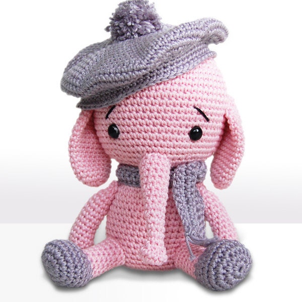 Amigurumi crochet elephant pattern - Emily the Elephant, PDF tutorial, DIY, softie, plush, stuffed toy