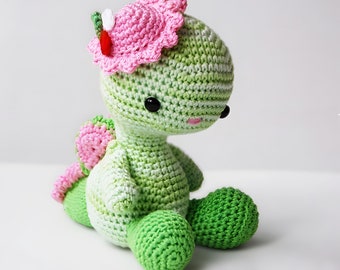 Amigurumi crochet dragon pattern - Miss Dragon, pdf, dino, dinosaur, softie, plush