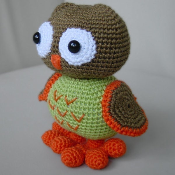 Owl amigurumi crochet pattern, pdf tutorial, stuffed animal, plusie