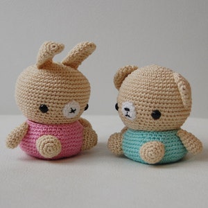 Bear and Bunny Box Crochet Pattern Amigurumi jewelry box, storage box, gift for children image 4