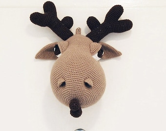 Crochet moose head mount - Faux taxidermy – Hogar the Moose Pattern