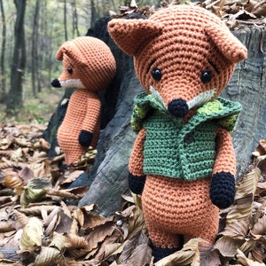 Amigurumi crochet fox pattern - Sherlock the Fox, digital download, softie, plushie, stuffed animal