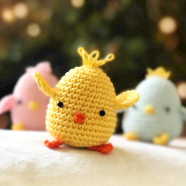 Crochet chicken baby pattern - Easter Chick and Egg, PDF tutorial, Easter decoration