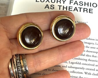 Delicate dark brown stud earrings