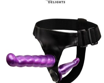 Double Penis Double Ended Strapon Ultra Elastic Harness Belt Strap On Dildo Adult Sex For Woman Couples Anal Soft Dildos  Double Dildo