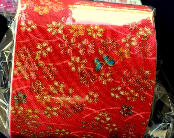 Japanese Fabric Tape Red Tape Flower Fabric Tape Cherry Etsy