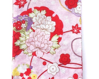 Japanese Tenugui Cotton Gauze Fabric Traditional Japanese - Plum Blossoms Fabric - Floral Fabric 35 x 87 cm Pink T4