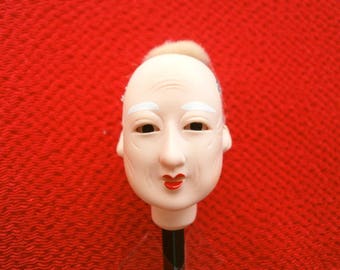 Japanese Doll Head Hina Matsuri Man Body Part - Old Man - Body Part - #A Small Size