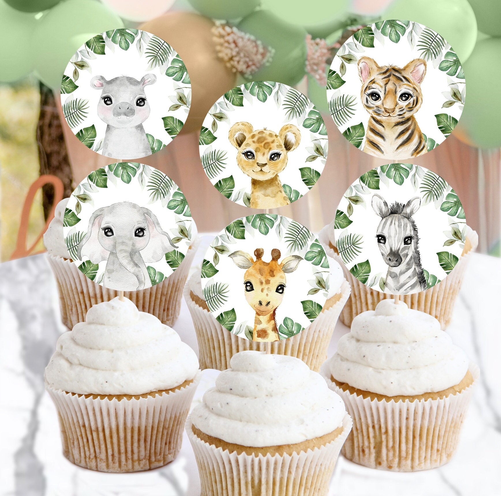 editable-cupcake-toppers-jungle-baby-shower-template-safari-animals