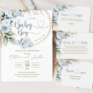 Editable Boy Baby Shower Invitation, A Sweet Baby Boy Shower Invite, Minimalist Baby Shower Invitation, Editable Instant Download #BB26