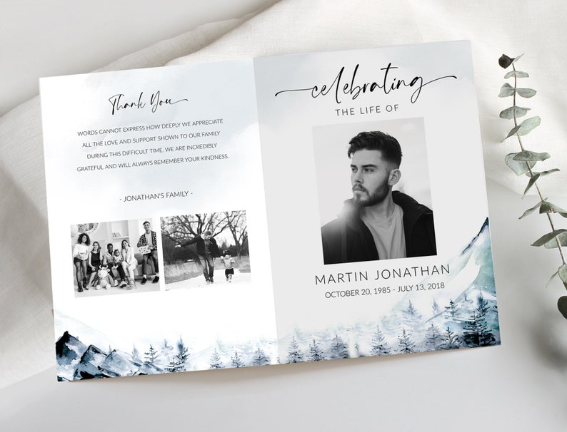 Funeral Programs Template, Obituary Template for Funeral, Memorial ...