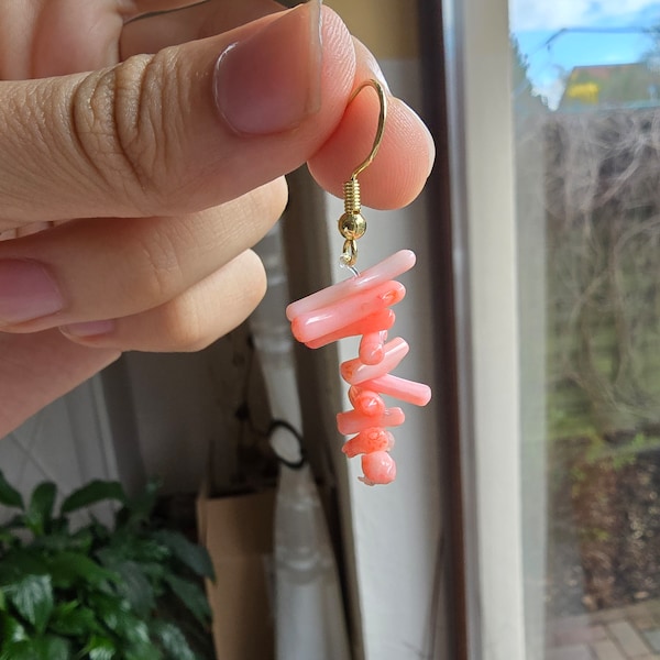 Coral Eco Friendly Earring Handmade Bright colors