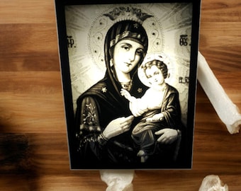 Picture of the Virgin Mary, Picture of Jesus Christ, 3D printed picture with LED lighting,LED Light-box