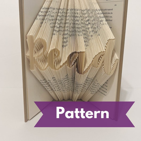 Read Folded Book Art Pattern, Book Origami, Book Sculpture, Instructions, DIY, Gift for book lover, Gift for bookworm, Unique Art, Craft