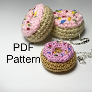 Crochet Donut Amigurumi Pattern Play Food Home Decor Fashion Accessories Unique Gift for Foodies Donut Lovers