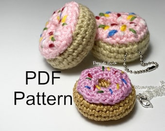 Crochet Donut Amigurumi Pattern Play Food Home Decor Fashion Accessories Unique Gift for Foodies Donut Lovers