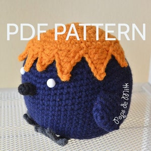 Crochet Crow Amigurumi Pattern Gift for Manga Fans Nerdy Home Decor Kids Room Anime Pillow