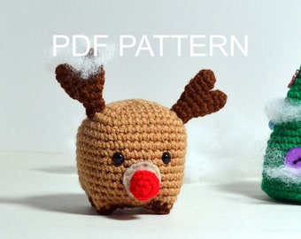 Crochet Reindeer Amigurumi Pattern DIY Ornament Handmade Gift DIY Christmas Cute Toy Holiday Decor