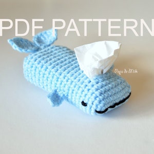 Crochet Whale Tissue Cozy Pattern Cute Functional Cold Season Accessory Handmade Gift for Whale Lovers Animal Enthusiasts Stocking Stuffer