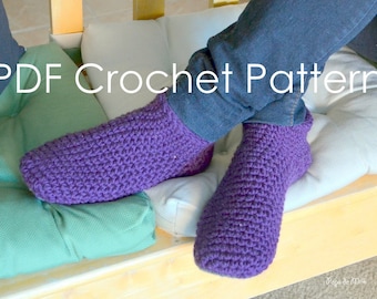 Crochet Sock Slippers Pattern: Chunky Cozy Loungewear (PDF Pattern)