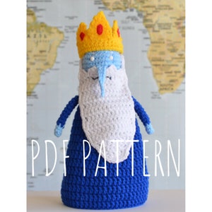 Crochet Frosty Monarch Amigurumi Pattern Adventure Character Kids Room Decor Ice King Doll Gift for Cartoon Fans image 1