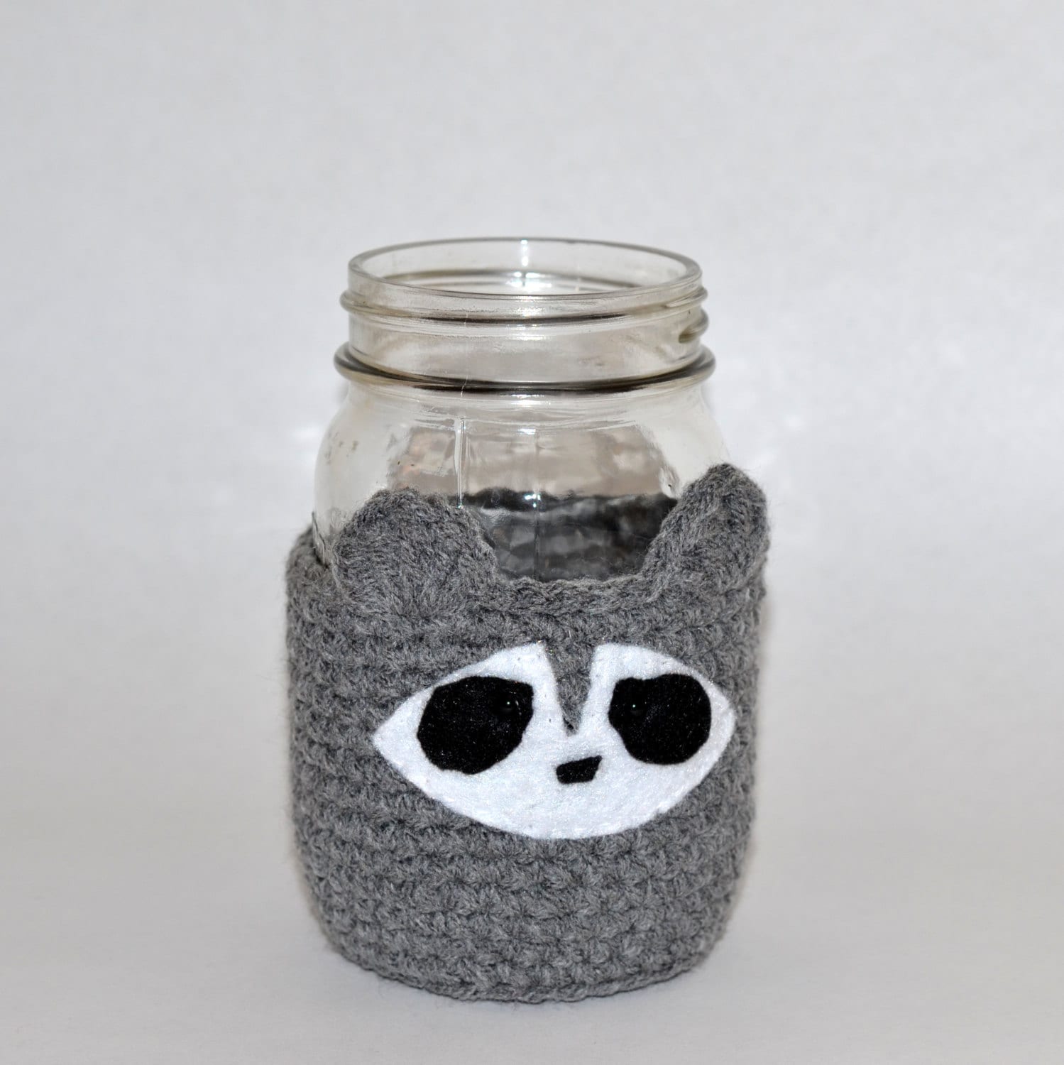 38 Racoon Crochet Patterns for Woodland Amigurumi, Hats, Appliques, and Cozy Handmade... 5 Crochet Raccoon Mason Jar Cozy Pattern: Woodland Animal