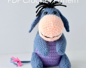 Patrón de burro amigurumi de crochet: Juguete para amantes de los animales (Patrón PDF)