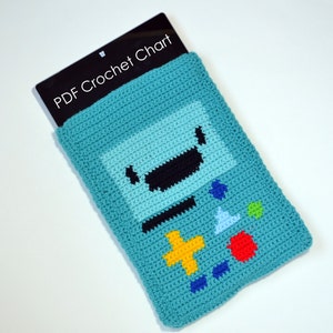 Tapestry Crochet BMO Bag Pattern Device Case Tablet Sleeve Cute Accessory Gift for Cartoon Fans Retro Style