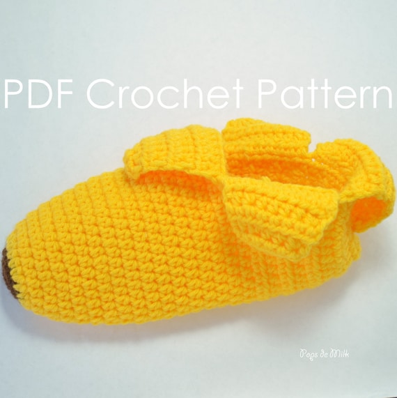 Crochet Banana Peel Slippers Pattern: Nerdy Footwear (PDF Pattern)