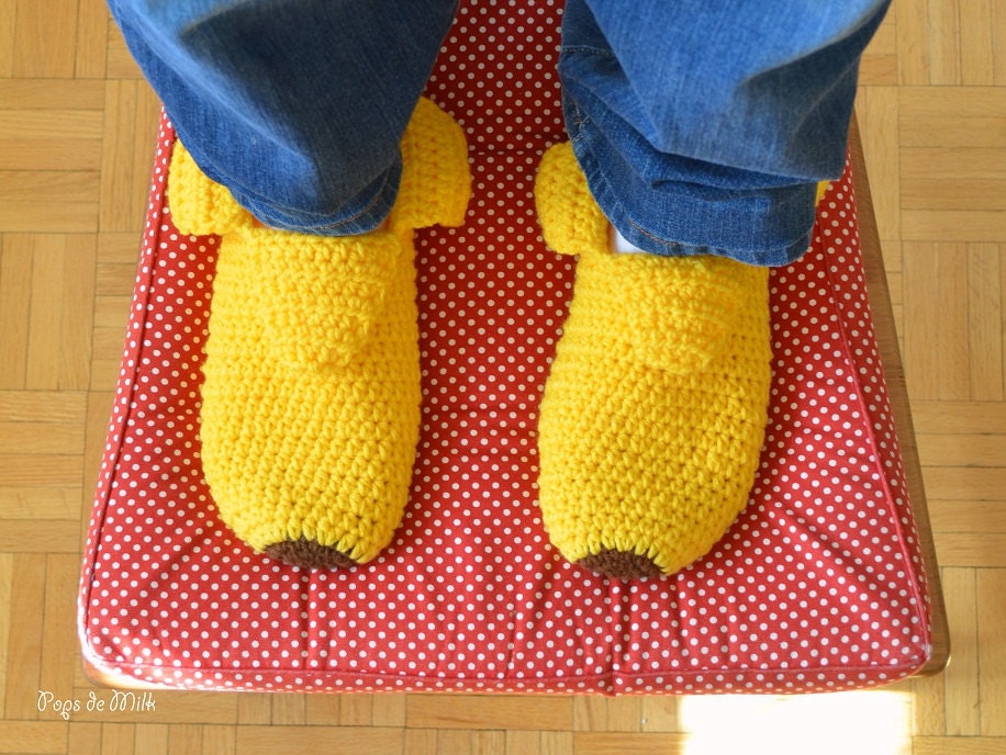PATTERN Crochet Banana Peel Slippers — Pops de Milk Fun and Nerdy