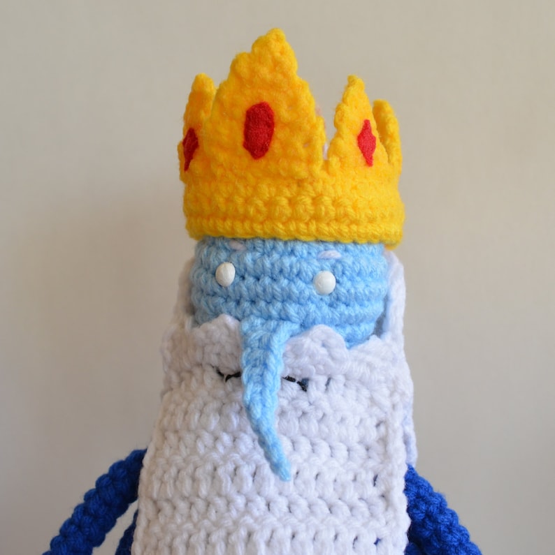 Crochet Frosty Monarch Amigurumi Pattern Adventure Character Kids Room Decor Ice King Doll Gift for Cartoon Fans image 3