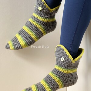 Crochet Slippers Pattern Monster Movie Socks Whimsical Footwear Halloween Fashion Gift Spooky Boutique image 4