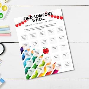 Back to School Bingo, Icebreaker Bingo, Back to School Icebreaker