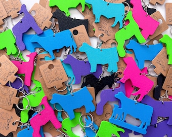 4-H Keychain/Clip XL Size. Show Steer. Club Calf. 4H gift. Cow Keychain. Sheep Keychain. Show Cattle prize. Cow Calf Bull Donkey Dairy Cow