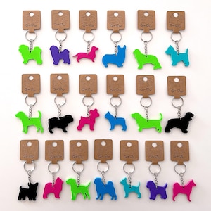 Porte-clés chien. Petites races. Frenchie ShihTzu Cavalier Bichon Pomeranian Corgi Chihuahua Weiner Chien Cavachon Shichon Teckel Chiens d'exposition