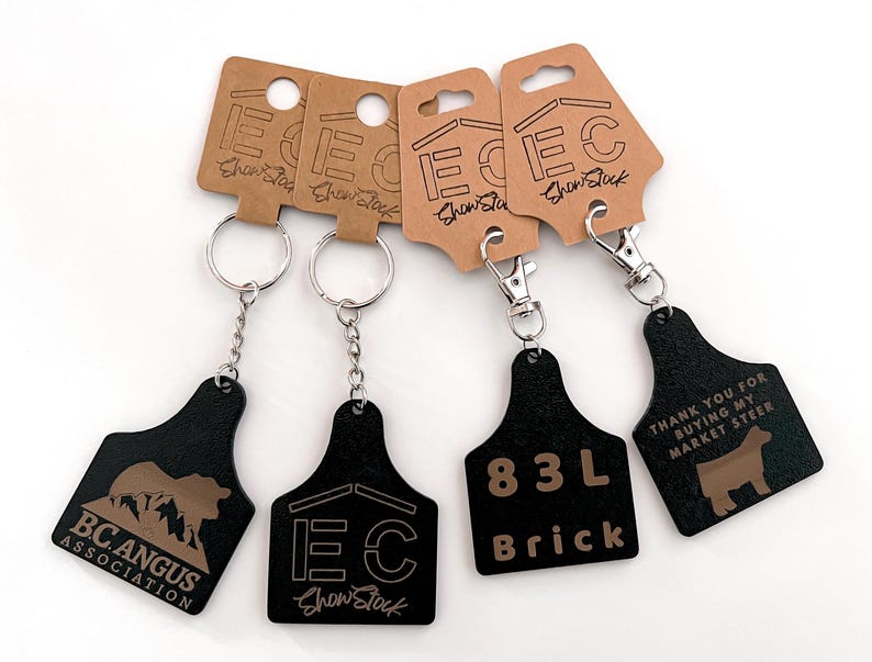 Ear Tag Keychain/clip. 4H Gift. Custom Keychain. Western Keychain ...