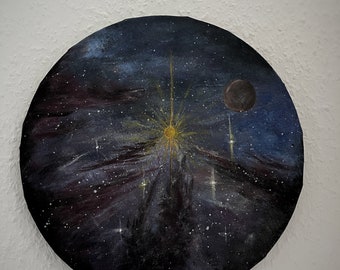 Handmade outerspace art on canvas