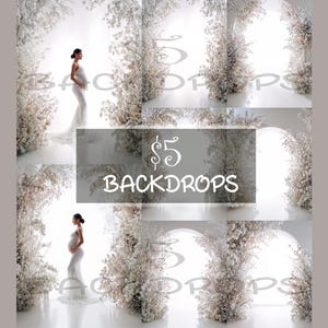 Backlit Flowers Set Digital Backdrops, Maternity Backgrounds, Studio Backdrops