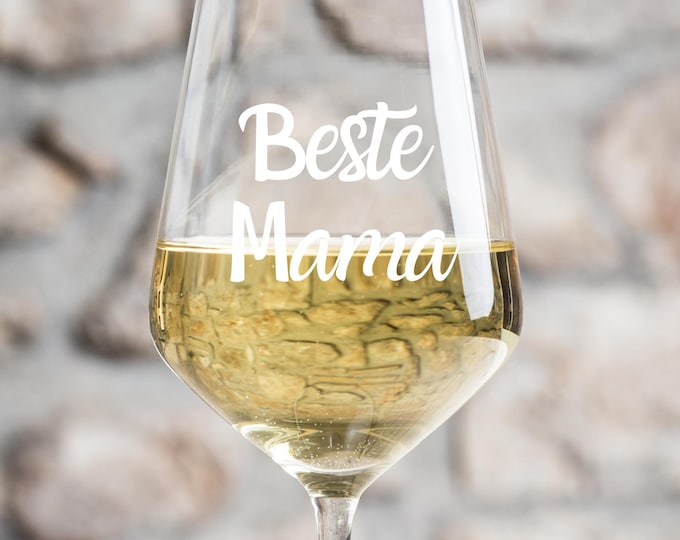 Wine glass BEST MOM engraving, your own personalized wine glass with engraving for birthday, wedding, best friend, boyfriend, for her
