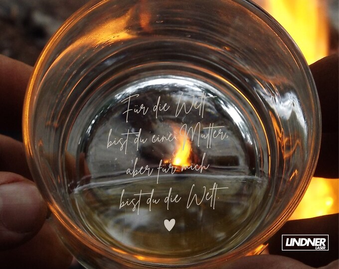 Personalized gift for mom, personalized whiskey glass with personal message for birthday, "For the world until you" gift