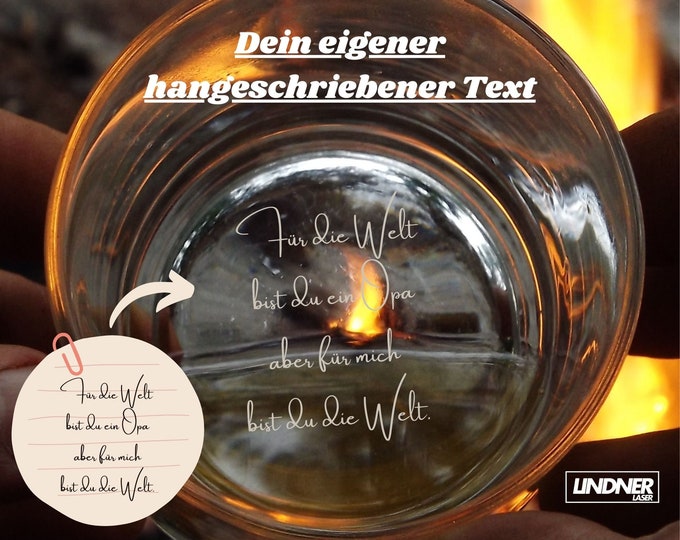 Personalized gift for dad, personalized whiskey glass with handwritten message for birthday, personalized glass dad