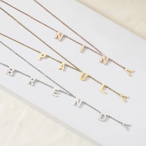 Personalized Y Necklace, Custom Letter Necklace, Drop Name Necklace, Necklace for Women, Minimalist Necklace, Gift for Women, Gift for Mom