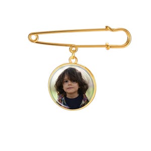 Personalised Charm, Custom Memory Charm, Personalized Label Pin, Custom Photo Pin for Groom, Wedding Memorial, Bridal Bouquet Charm